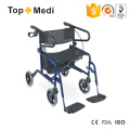 Topmedi Lightweight Wheelchair 4 Wheel Foldable Rollator Walker